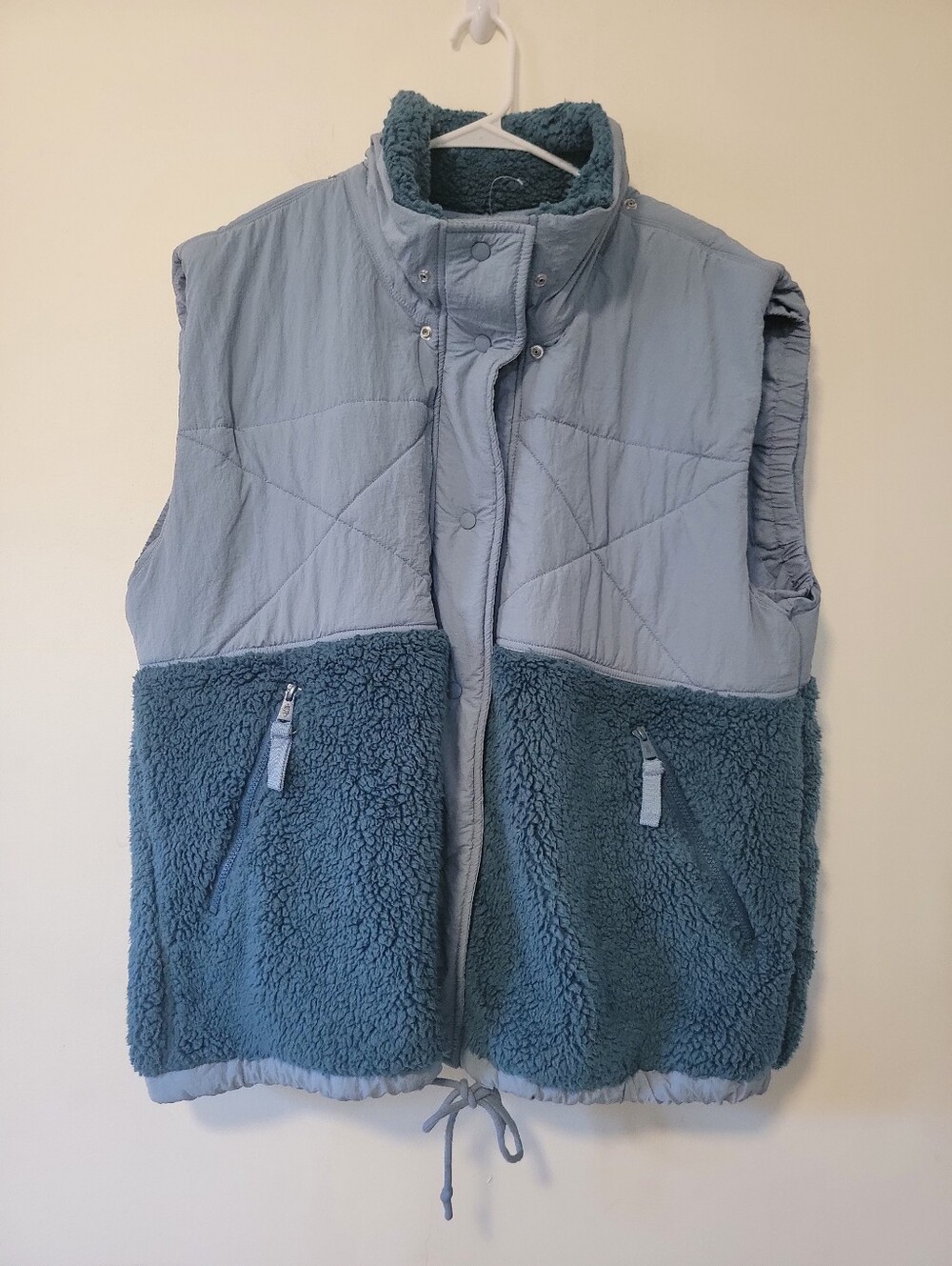 FP Movement by Free People Two-Tone Blue Sherpa Panel Vest